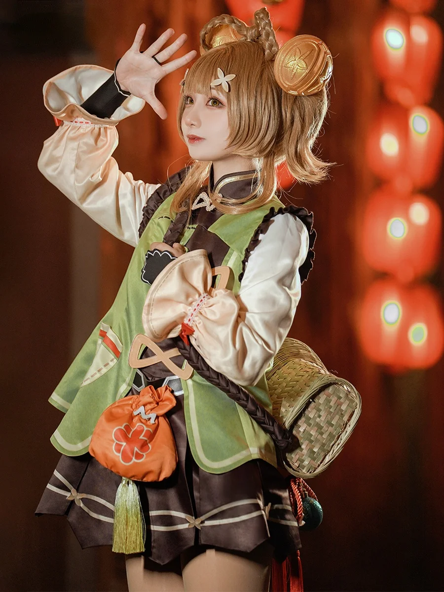 

Genshin Impact YaoYao Cosplay Anime Game Costume Women Kids Lolita Dress Lovely Uniform Yao Yao Suit Christmas Carnival Outfit