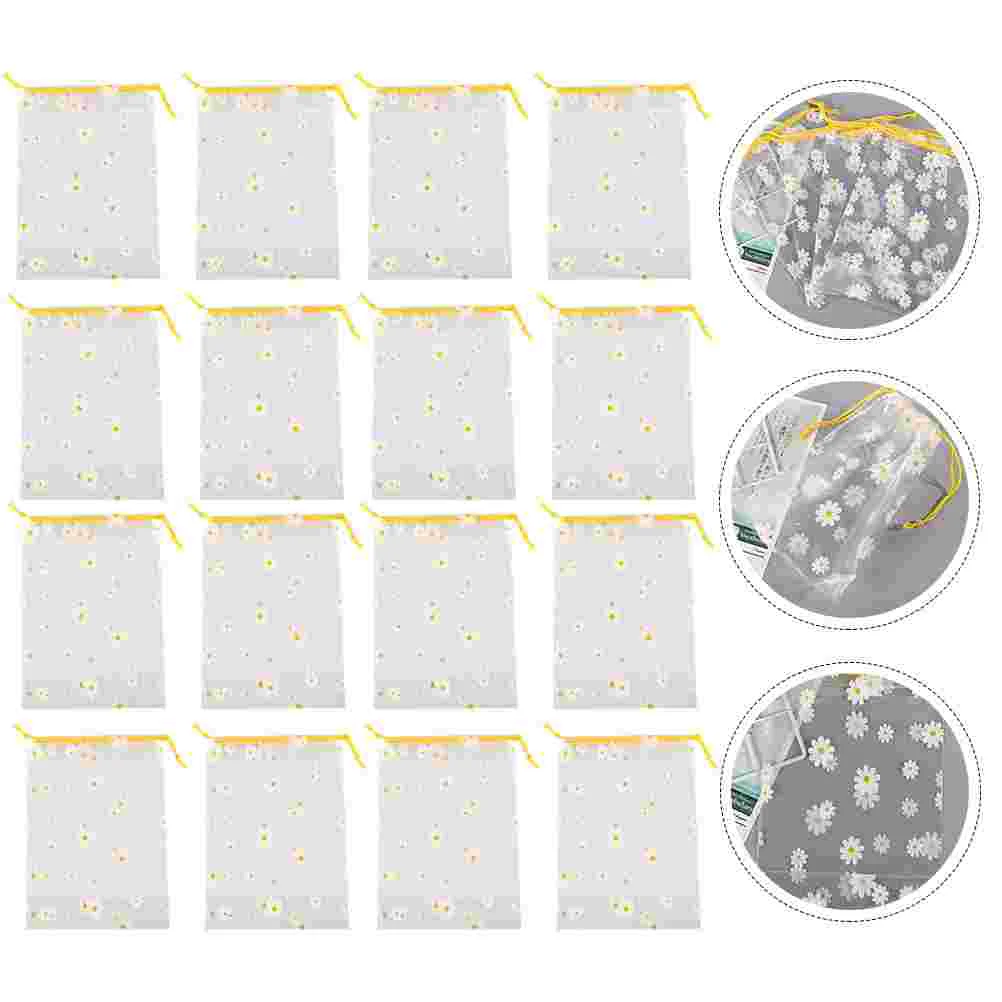 

25PCS Daisy Stringing Bag Transparent Storage Pouch Plastic Packing Bag