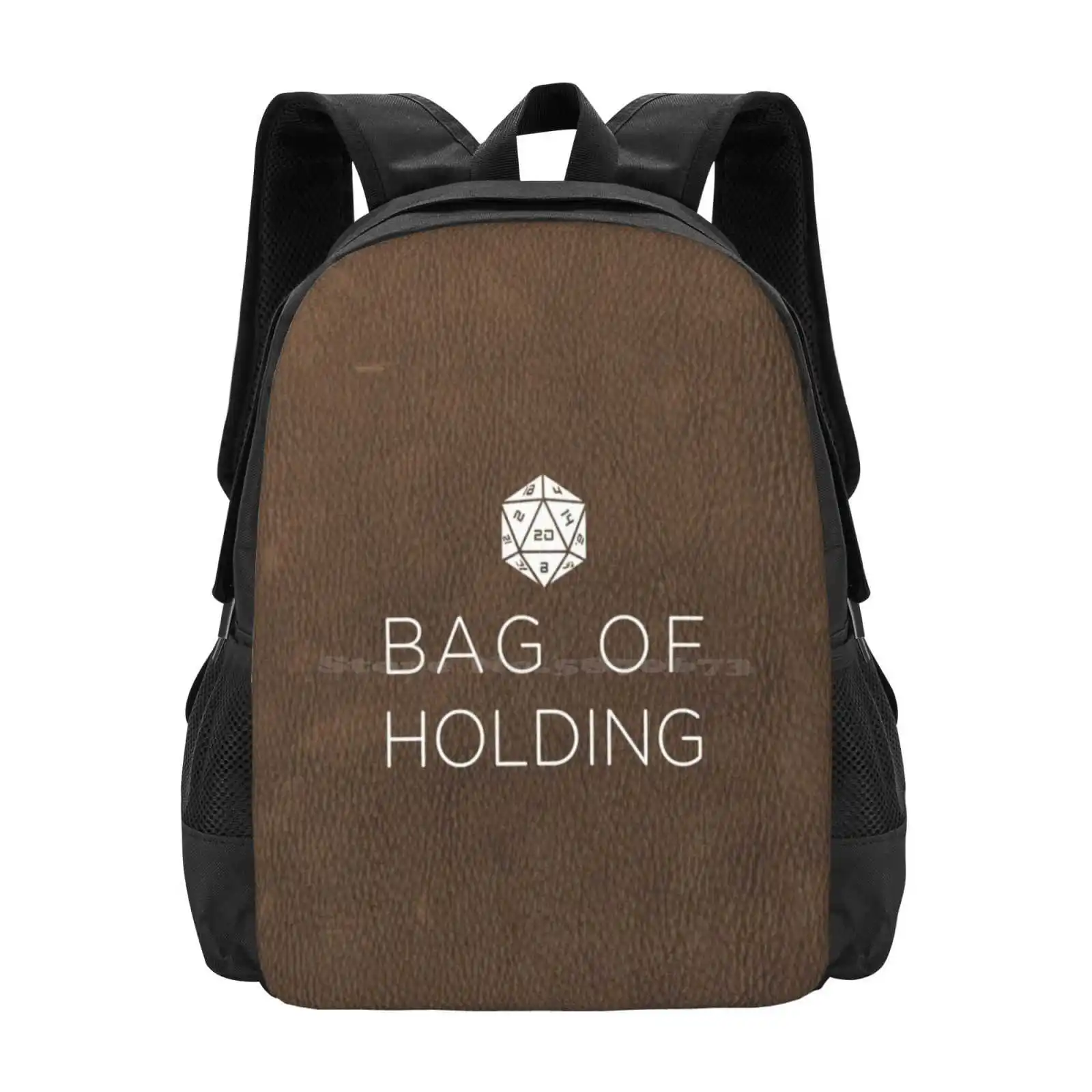 Bag Of Holding-D20 Pattern Design Bag Student'S Backpack D D D20 Dragons Of Holding Nerd Geek Fantasy Pathfinder Roleplay