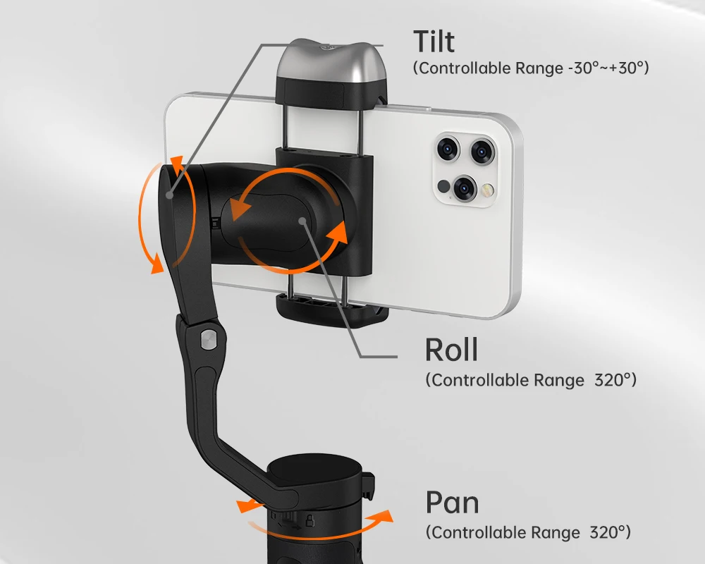 3-осевой складной карданный стабилизатор V2 259g с ИИ-отслеживанием ручной