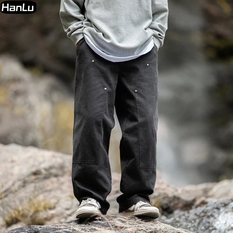 Мужские осенне-зимние новые уличные старые варенные американские брюки