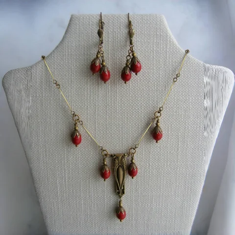 Красный стеклянный набор украшений 3 шт.