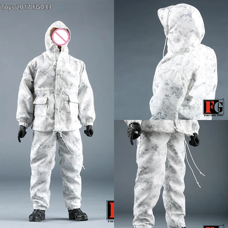 Fire Girl Toys FG033 1/6 Мужская камуфляжная ветровка с капюшоном пальто брюки снежный