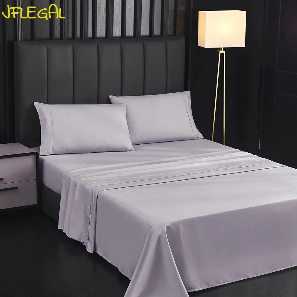 

1/1.2M Bed Sheet Set Solid Color Sanding Bed Linen Fitted Sheet and Pillowcases Cozy Mattress Cover Bedroom Hotel Ropa De Cama