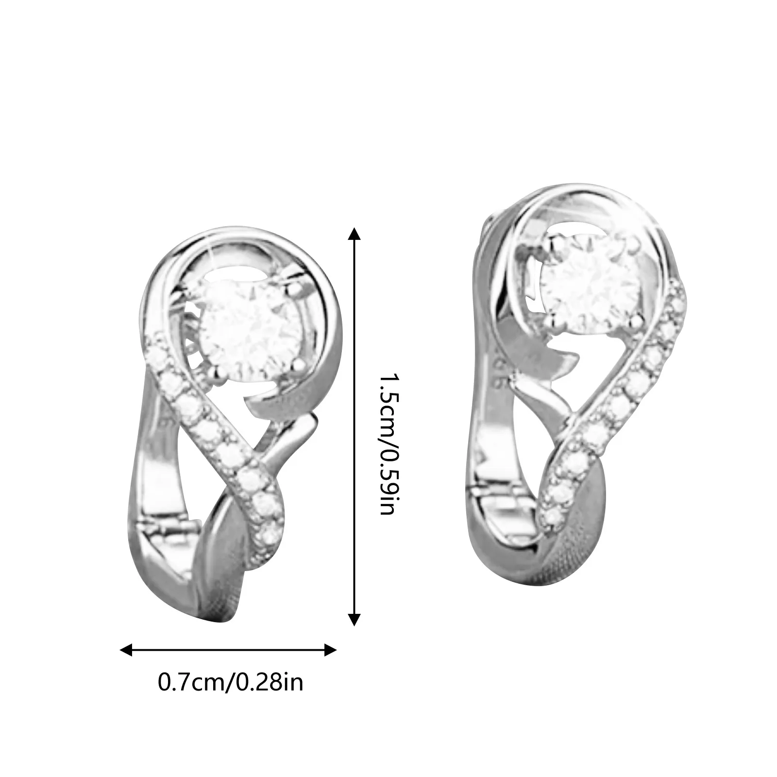 Женские модные глянцевые серьги-гвоздики из искусственного серебра со