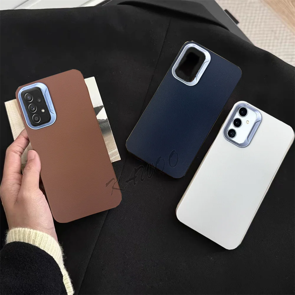 Leather Skin Soft TPU Slim Case Cover For Samsung Galaxy A05S A15 A14 A33 A73 A31 A52s A24 A23 A55 Shockproof Phone Capa Coque