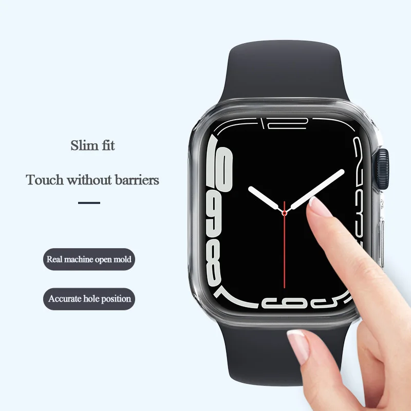 PC Protective Case For Apple Watch Series 7 Protector Cover for Iwatch 41mm 45mm Frame Drop-proof Bumper Shell Case Accessories