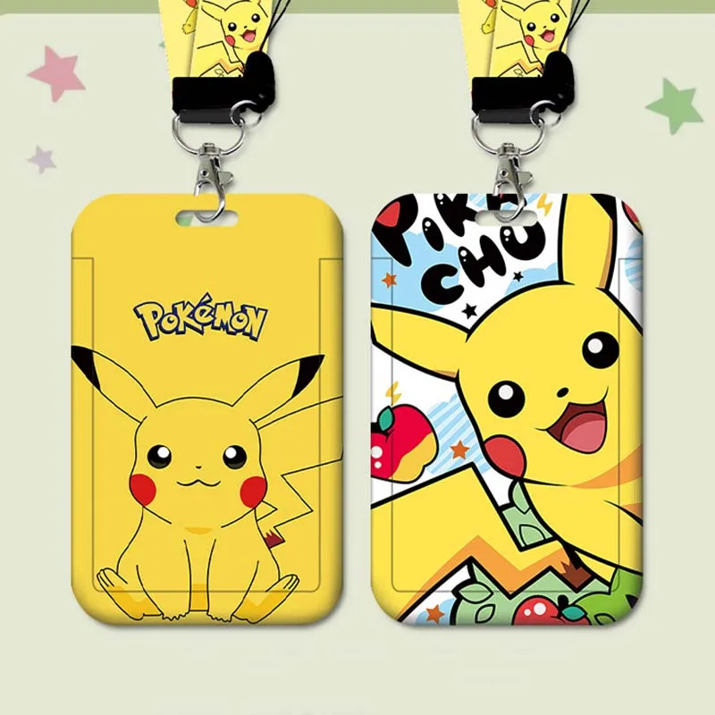 

Cartoon Pikachu Pokemon Anime Lanyard Credit Card ID Holder Bag Student Women Travel Bank Bus Business Card Cover Badge
