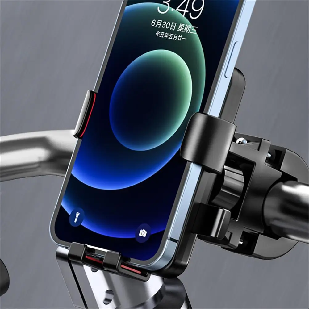 

Motorcycle Bike Phone Holder Gps Bracket Aluminum Alloy Mount Clip Mirror Handlebar Fixing Clip For 4.7-6.5 Inch Mobile Phones