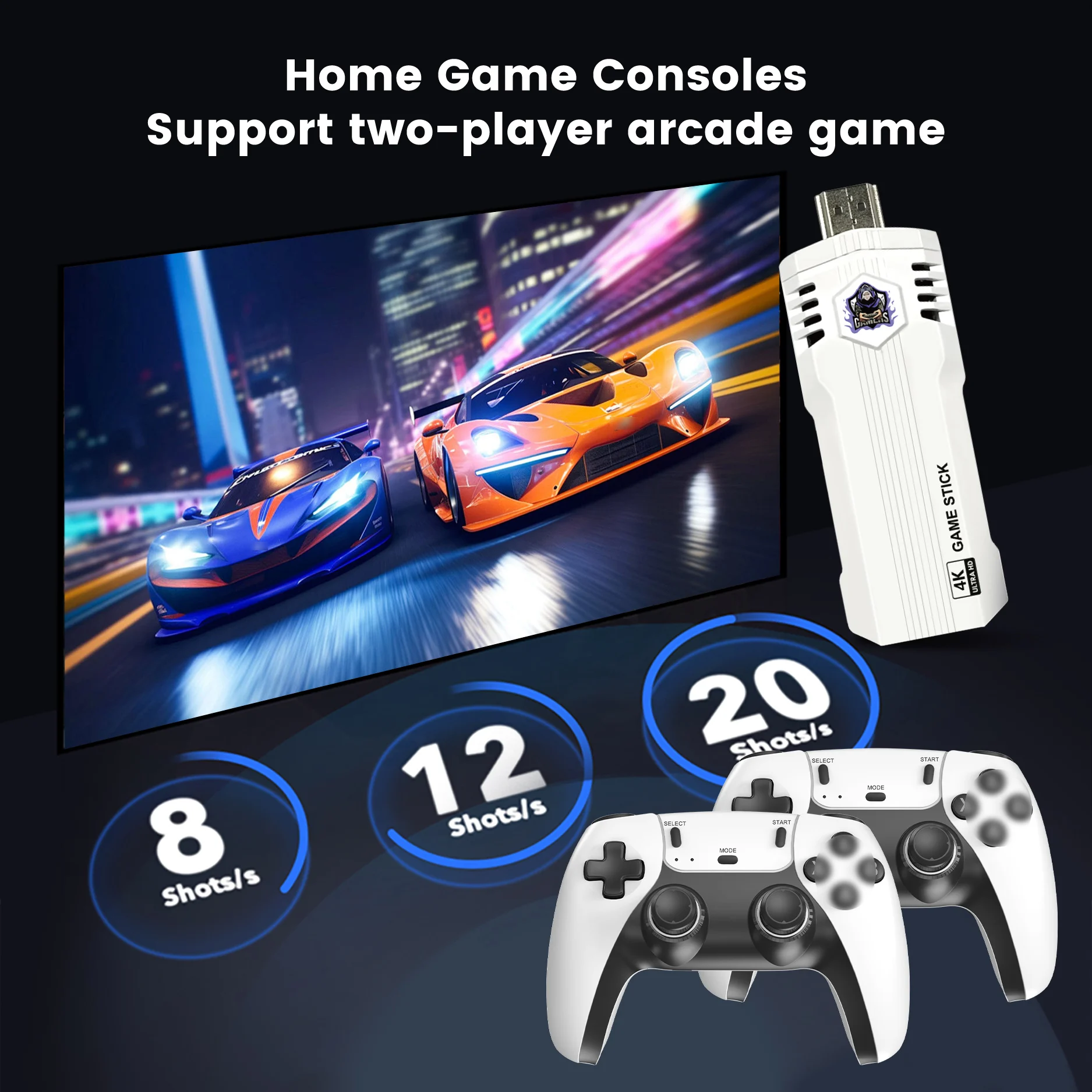 Игровая приставка 2026 Upgraded Retro Game Console X2L 4K HDMI с 40+ эмуляторами и более 30 000 играми, с беспроводными контроллерами 2.4G для ТВ (art.: 3920d88012dbe) - 3920d88012dbe