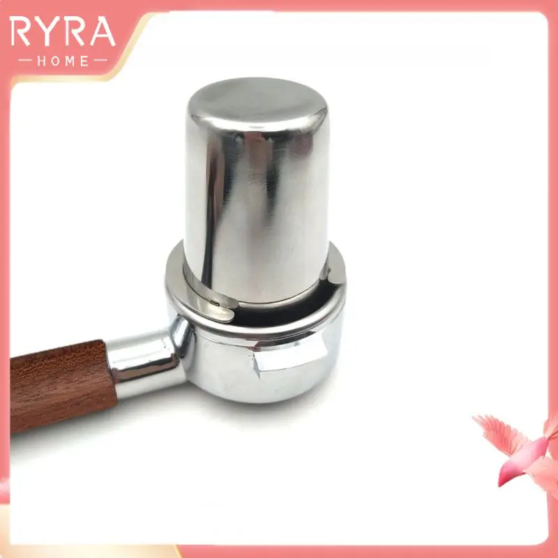 

58mm Universal Espresso Machine Stainless Steel Powder Receiver Smell Cup Coffee Measuring Cup With Wooden Handle Coffeeware