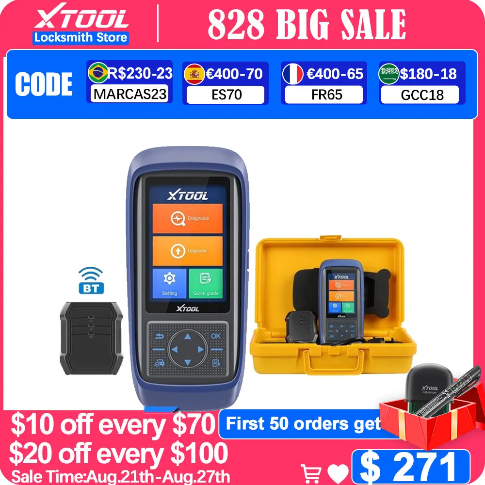 

XTOOL A30Pro All System Diagnostic Scanner With BT Connection Bi-Directional Control Auto VIN 15 Resets Key programmer