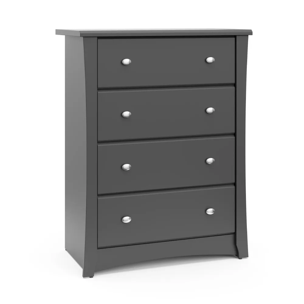 

Crescent 4 Drawer Modern Vertical Dresser Gray