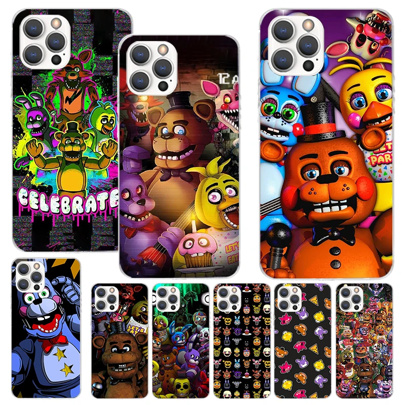 Five-Nights-At-Freddys Print Soft Case for iPhone 11 13 14 Pro Max 12 Mini Phone Shell XS XR X SE 7 Plus 8 7P 6 6S 5 5S Pattern