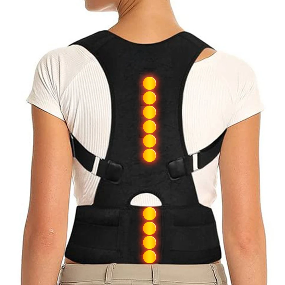 

Magnetic Invisible Orthopedic Therapy Back Support Belt Posture Corrector Shoulder Spine Girdle Corset Straightener Brace Belt