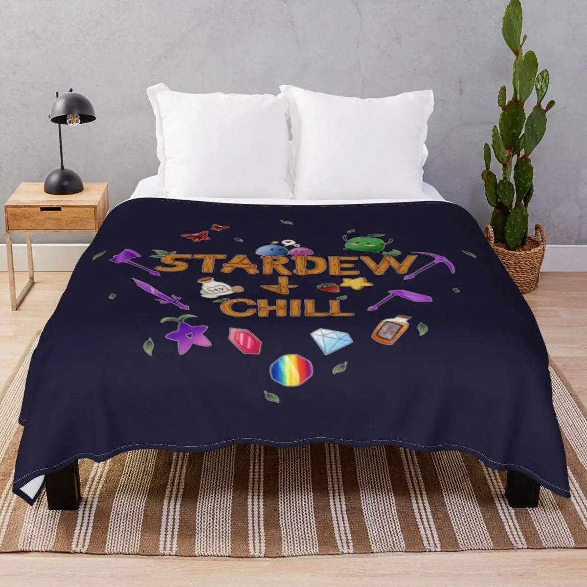 Stardew And Chill Blankets Flannel Autumn Soft Throw Blanket for Bedding Home Couch Camp Cinema