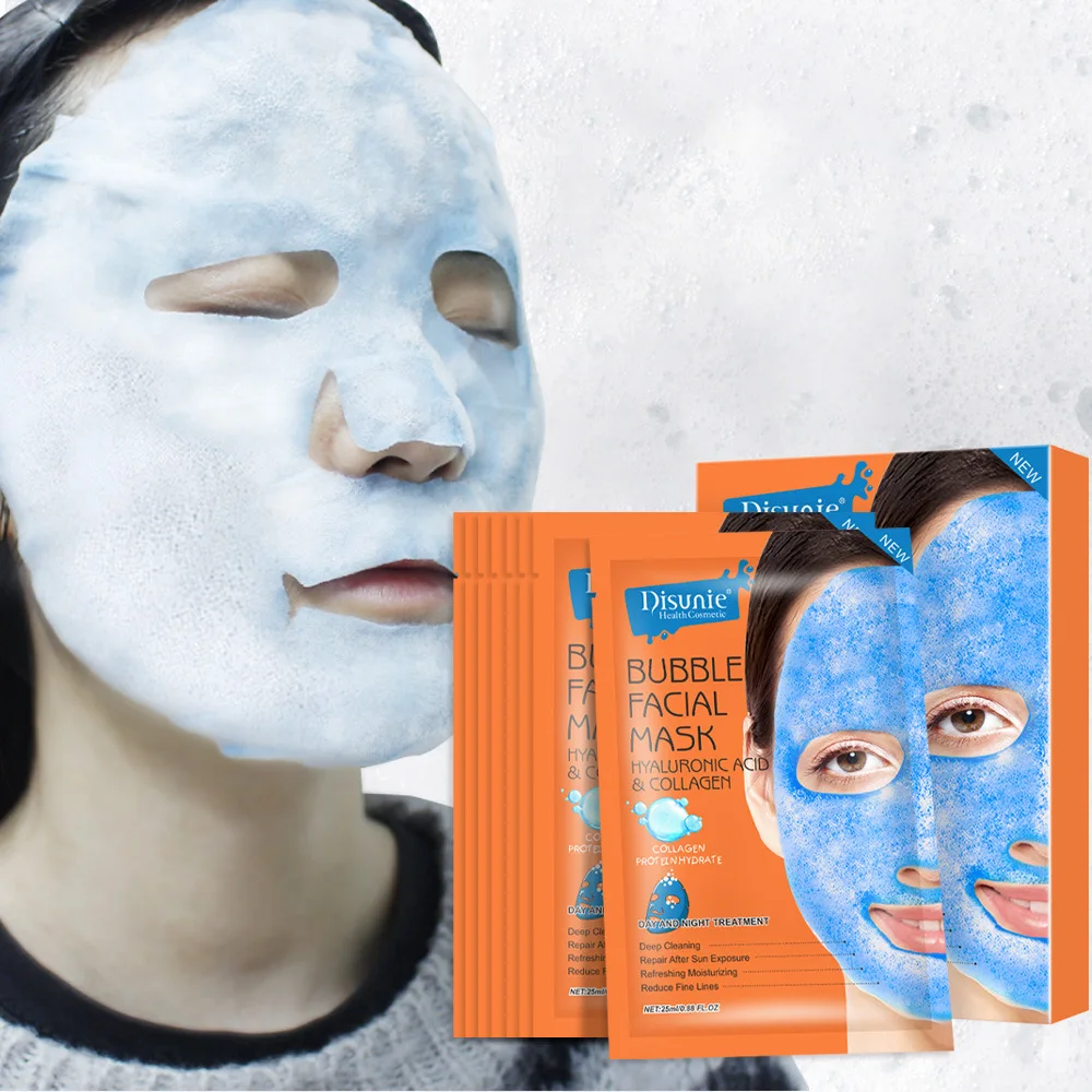 

Hyaluronic Acid Collagen Bubble Fece Mask Hydrating Rejuvenating Firming Nourishing Skin Mask Patch Skin Care Products