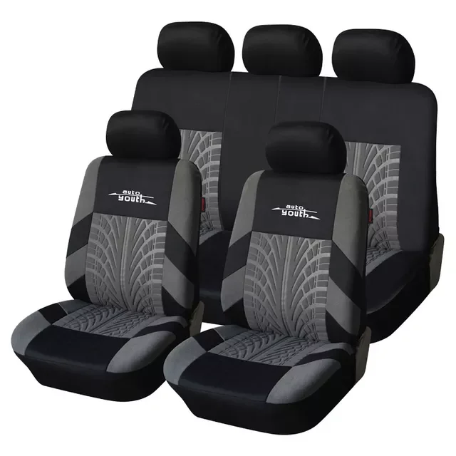 

Car accessories 2022 NEW Car Seat Cover Polyester Fabric Universal Set Red Car Styling Fit Most Car Interior Accessories Sedans