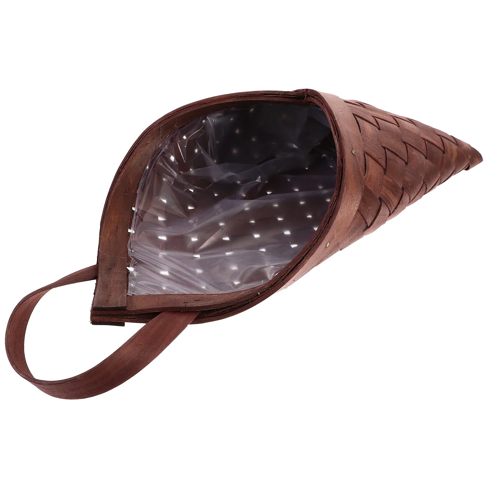 

Wooden Wall Flower Basket Hanging Storage Bin End Table Decor Holder Organizer Minimalistic Versatile Container Manual Kitchen