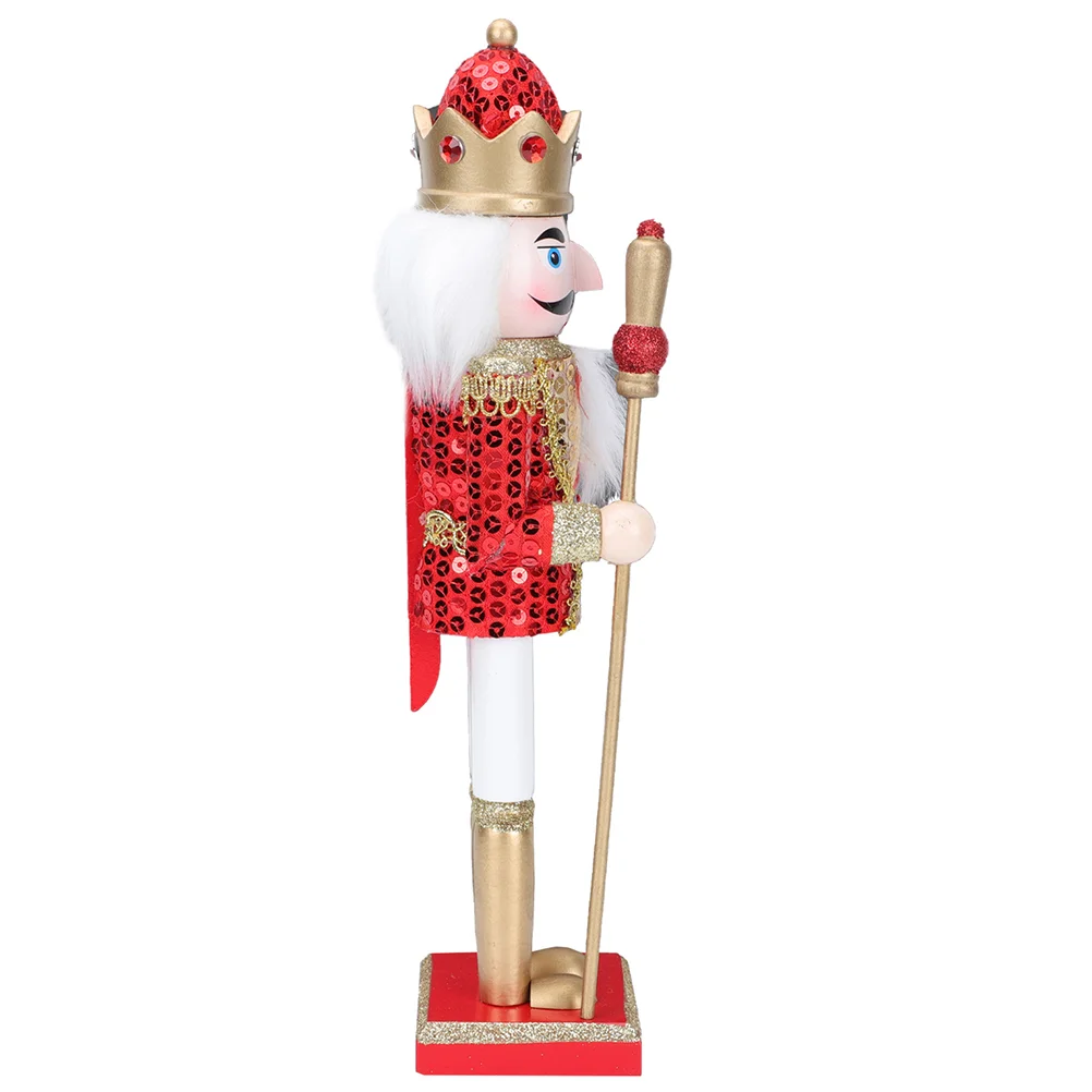 

Decor Xmas Scene Layout Supplies Wood Ornament Wooden Nutcracker Craft Christmas