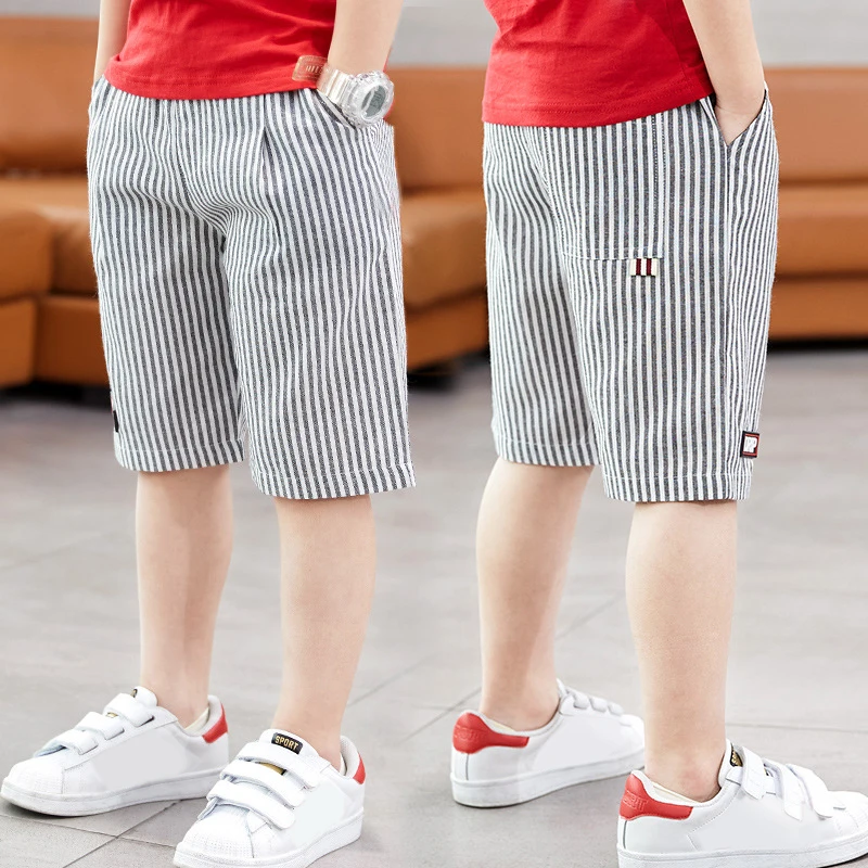 

Kids Summer Breeches Shorts 2023 Cotton Casual Bermudas Boy's Boardshorts Children Clothing Striped Shorts Bottoms
