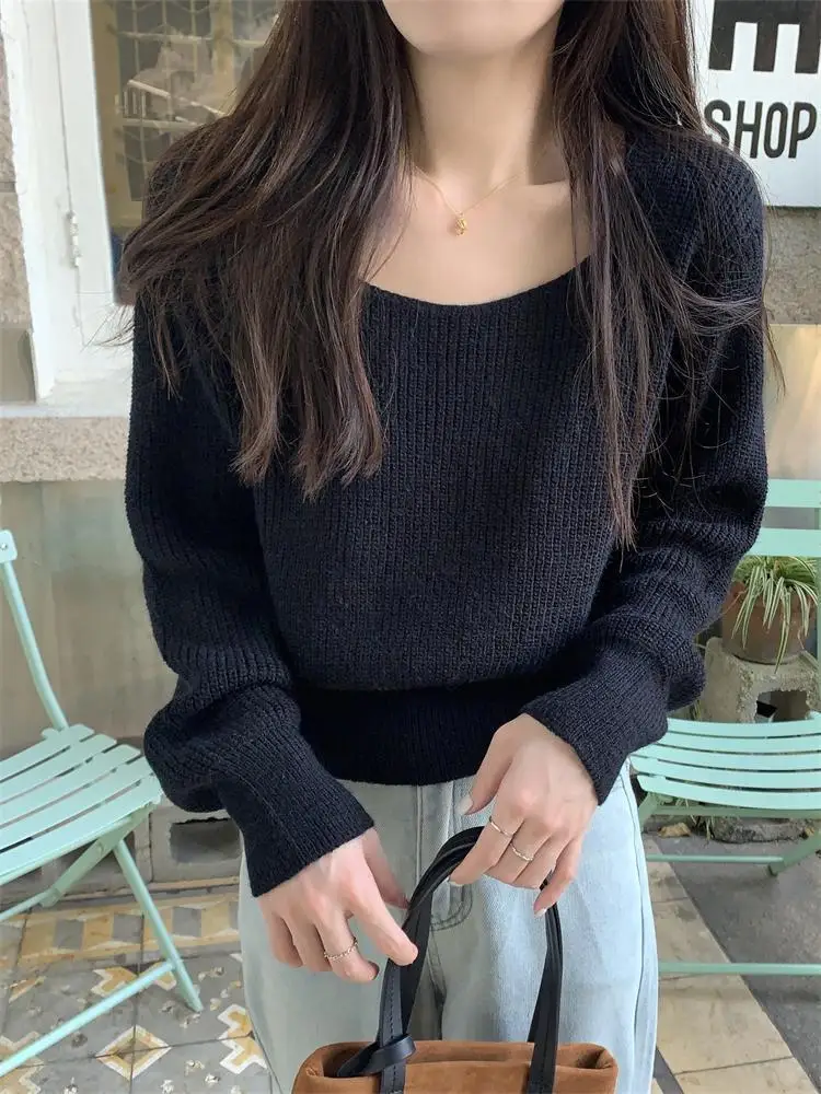 2024 винтажный женский свитер Harajuku с длинным рукавом повседневный корейский