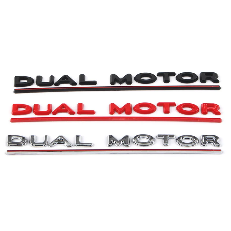 

3D Эмблема с буквами двойного мотора, автомобильные наклейки, аксессуары, автомобильные инструменты, подходит для модели TESLA 3 Y S X, автомобильный Стайлинг, украшение автомобиля