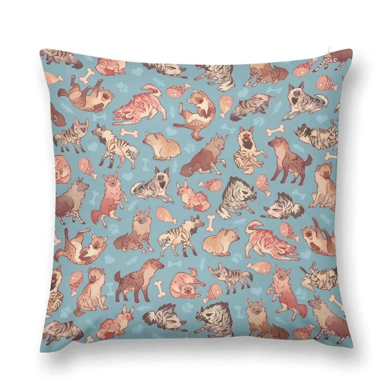 Hyenas in cerulean Декоративная подушка Рождественские наволочки Чехлы на подушки