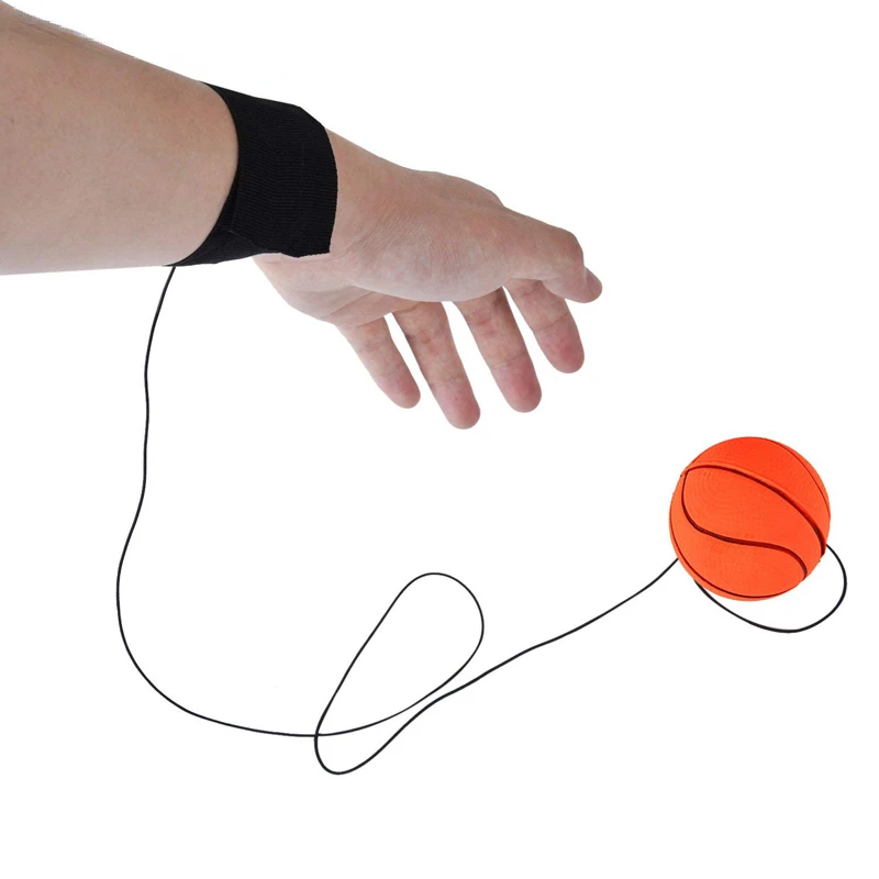 

4pc Return Sponge Rubber Hand Ball Elastic Sport Nylon String Children Kids Outdoor Toy Ball Wrist Band Ball Finger Exercise
