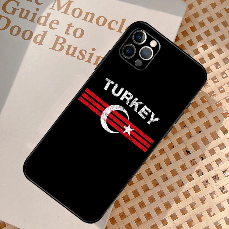 Чехол с турецким флагом для iPhone 12 11 13 14 15 Pro Max Mini XR X XS MAX 5S 7 8 Plus SE 2022 2020 чехол