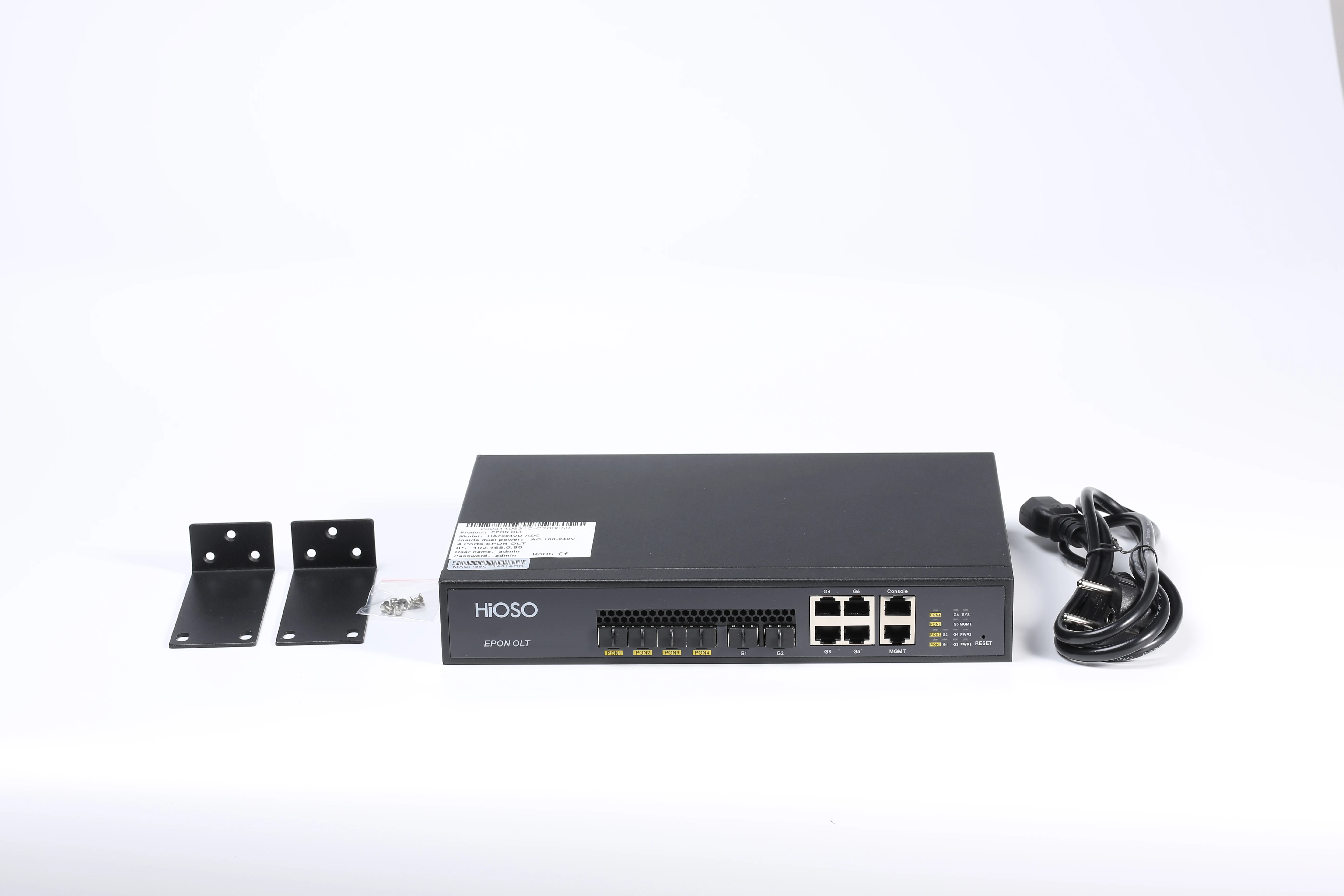 С 4 модулями PON px20++++ 8 дБ HiOSO Mini Pizza Box EPON OLT 2 портами SFP 1000M порта восходящего канала