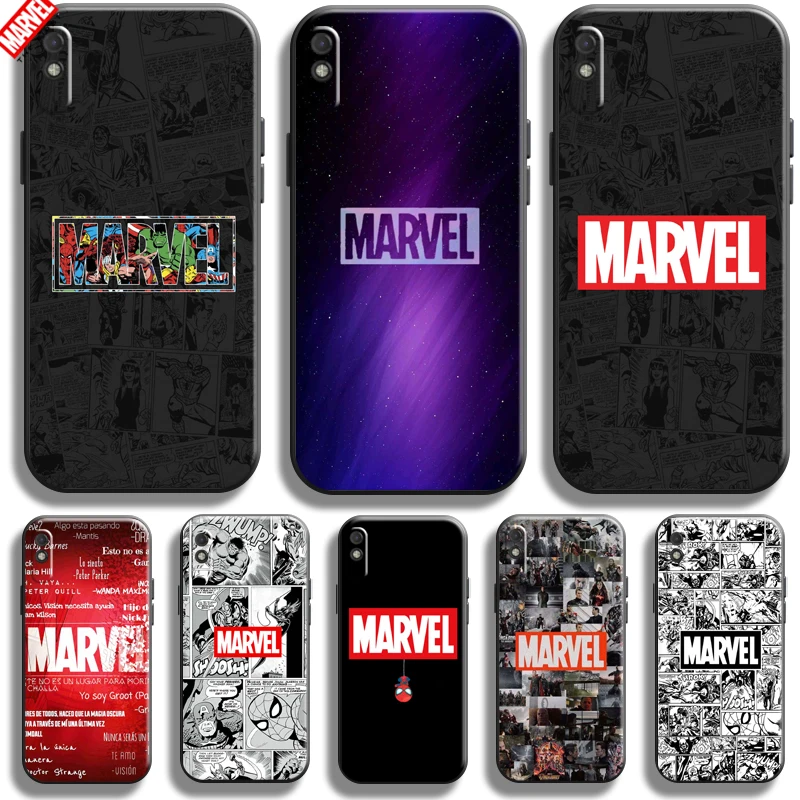 

Marvel Logo Avengers For Xiaomi Redmi 9i Phone Case 6.53 Inch Soft Silicon Coque Cover Black Funda Comics Captain America
