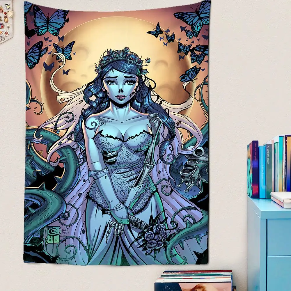 

Anime Girl Tapestry Wall Hanging Psychedelic Meditator Tapestries Magic Fiction Boho Hippie Room Dorm Art Aesthetics Home Decor