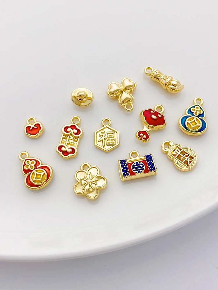 4K позолоченный цветной кулон в виде тыквы Ru с цветком небольшой ручной работы