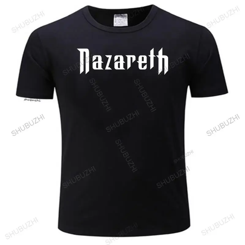 

Nazareth Logo T-shirt Men Hard Rock Black Cotton Tee Shirt summer men printing tshirts shubuzhi brand man tee-shirt euro size