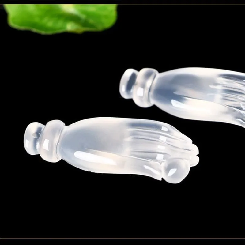 Подвеска из халцедона трехмерная резная искусственная подвеска ожерелье белого