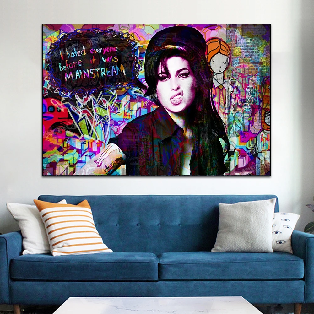 

Amy House Graffiti Painting On The Wall Art Mural Memento Abstract Posters Printed On Canvas for Living Room Home Decor Cuadros