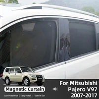 for mitsubishi pajero v97 2007 2017 car side window shade windows breathable magnetic mesh sun shade for car window