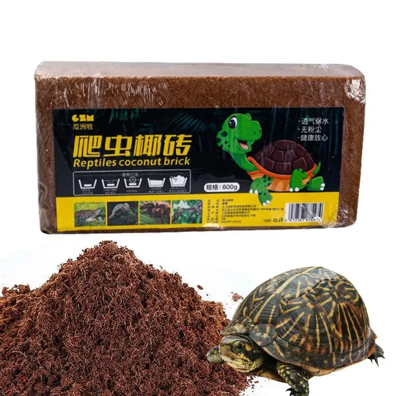 

Coconut Fiber Substrate Pet Reptile Terrarium Substrate Bedding Coconut Coirpeat Brick Natural Tortoise Habitat Accessories For