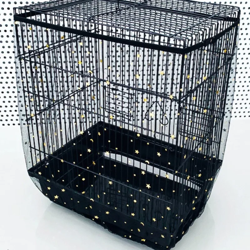 

Bird Cage Cover Dustproof Birdseed Net Seed Catcher Nylon Mesh Birdseed Net Guard For Bird Cage Stars /Solid Color