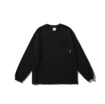 

A Long sleeved T-shirt women's spring new loose round neck versatile solid bottomed Shirt Top