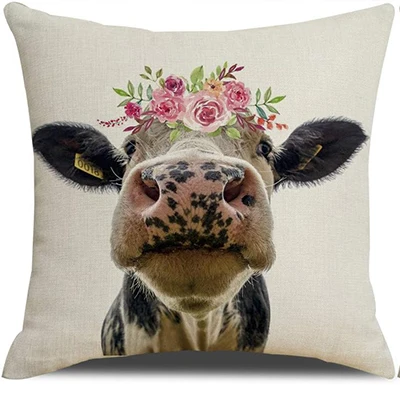 Льняная декоративная наволочка в виде коровы, 40x40 см рита коровина екатерина михайловна гулякина тайна гуляющей коровы