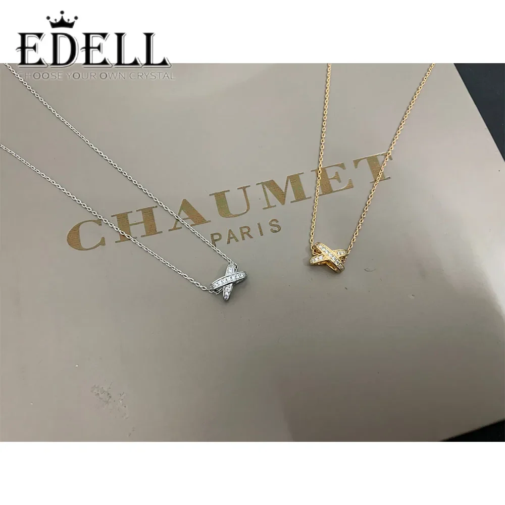 

EDELL CHAUMET Paris Cross Diamond Necklace White Gold Rose Gold Special gifts for Mother Wife Kids Lover Friends