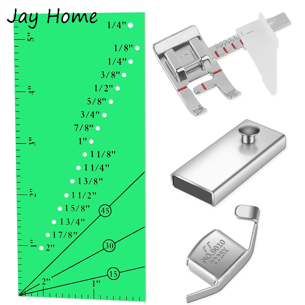 

4PCS Sewing Machine Accessories Magnetic Seam Guide & Seam Guide Ruler & Adjustable Sewing Machine Presser Foot for Beginners