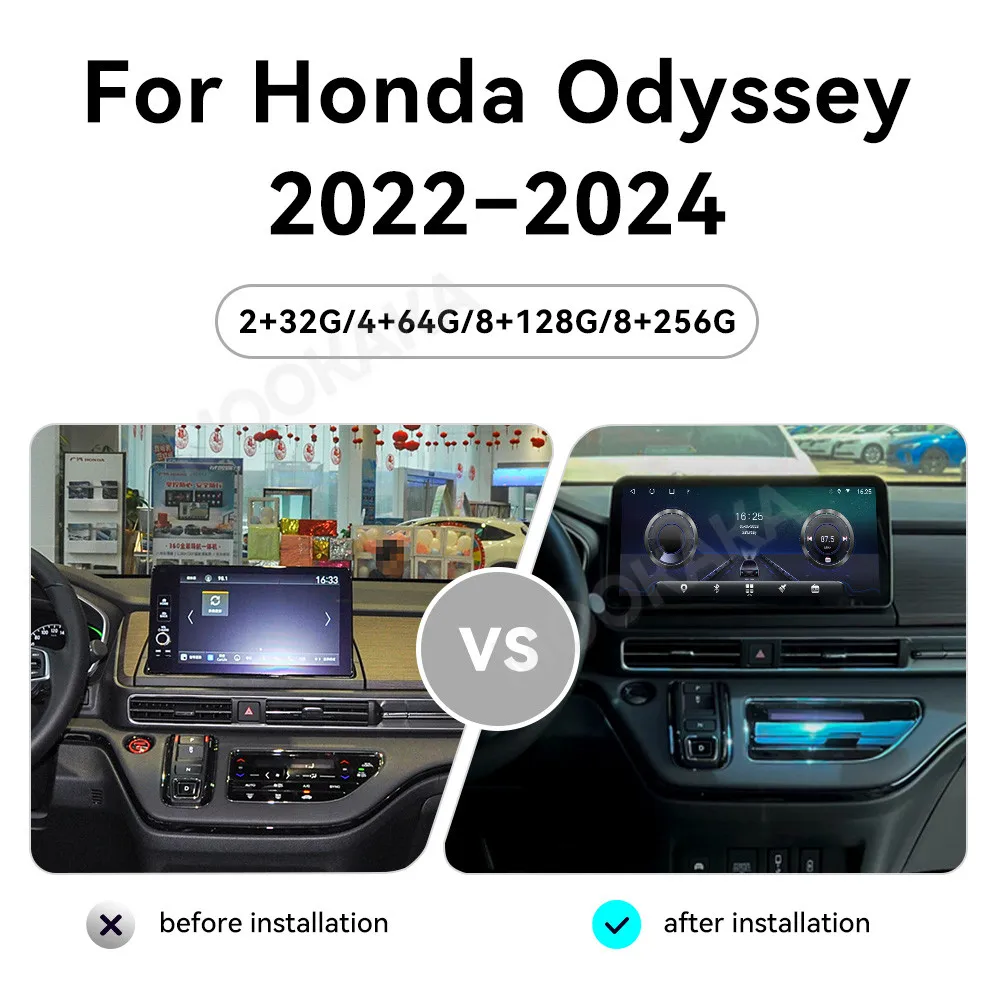 Фото 12.3-дюймовый Android 13 мультимедийный проигрыватель для Honda Odyssey 2022 2023 2024, GPS-навигация, стерео, DSP, Carplay, 4G, Wi-Fi, видео №4