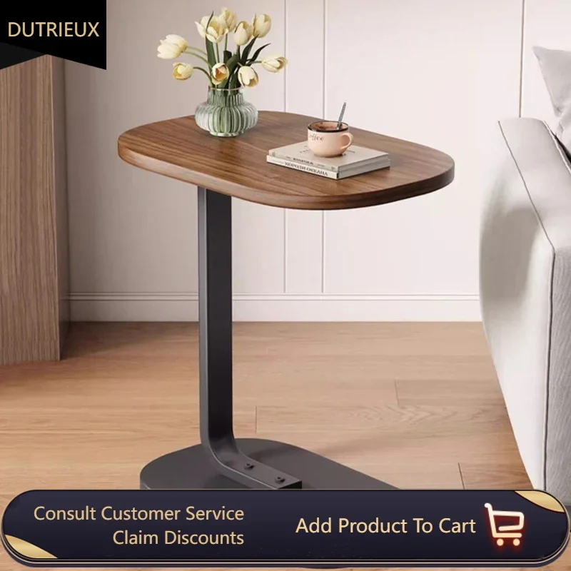 Металлический деревянный боковой стол современный простой квадратный мобильный