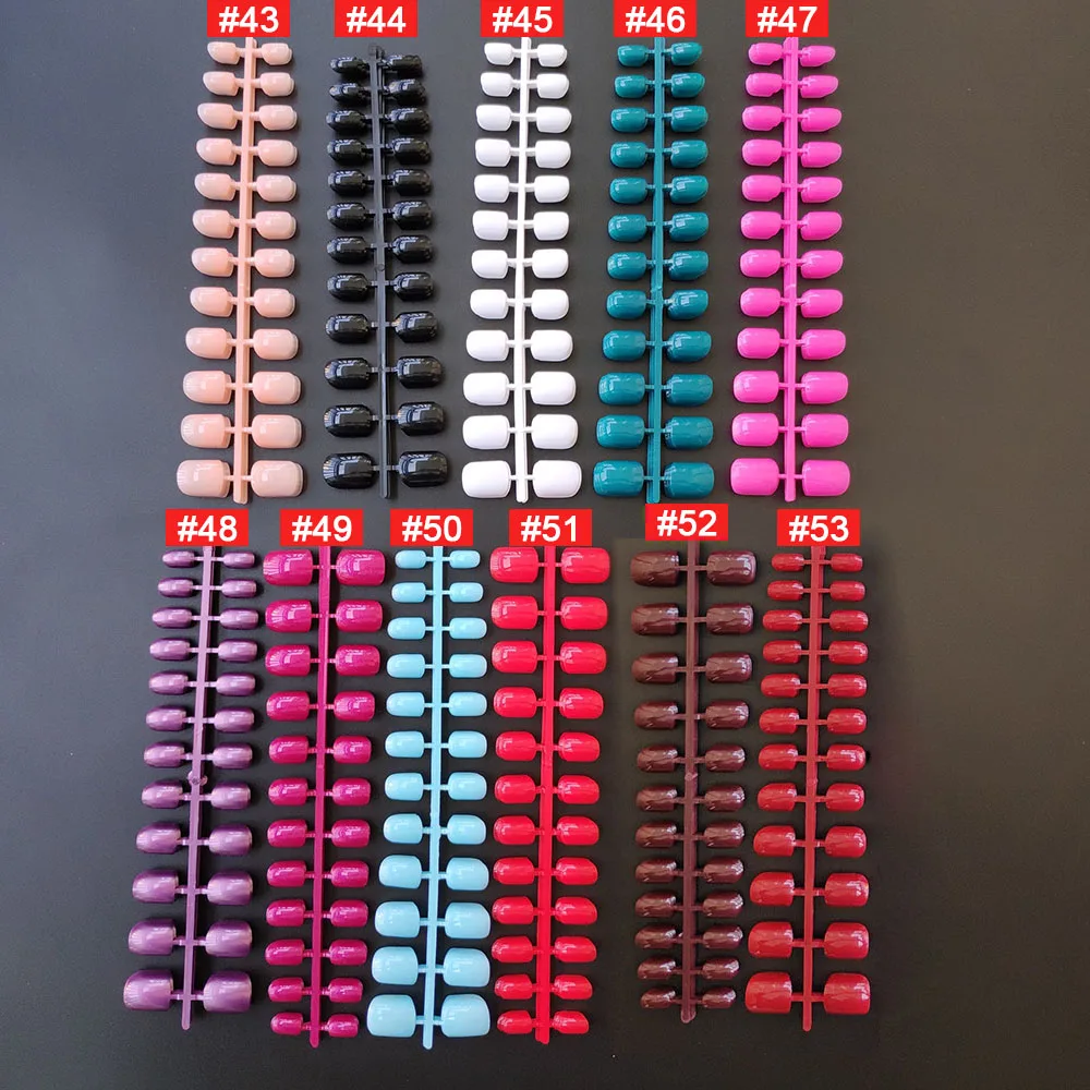 4 компл./Лот Накладные ногти смешанных цветов короткое полное покрытие