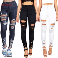 hollow ripped mom jeans for women 2021 high waist straight hole jeans streetwear white black blue plus size denim pants grey