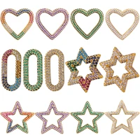 juya handmade decorations rainbow cubic zirconia lover heart star of david oval charms for diy needlework pendant jewelry making