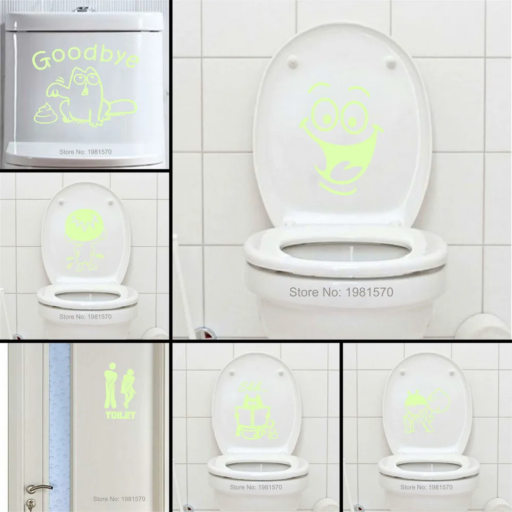

Bathroom Wall Stickers Toilet Home Decoration Removable Wall Decals for Toilet Sticker Decorative Paste Home Decor Glow in Dark